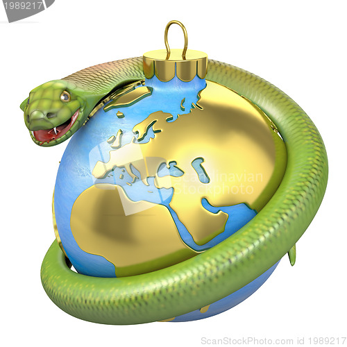 Image of Cobra on a christmas bauble, Europe part