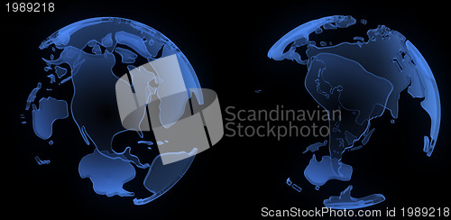 Image of X ray globe, South and North America