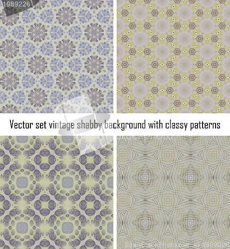 Image of Set vintage shabby background with classy patterns