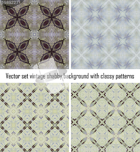 Image of Set vintage shabby background with classy patterns