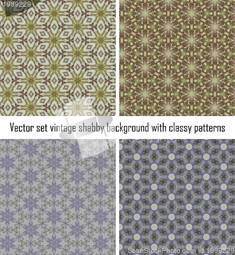 Image of Set vintage shabby background with classy patterns