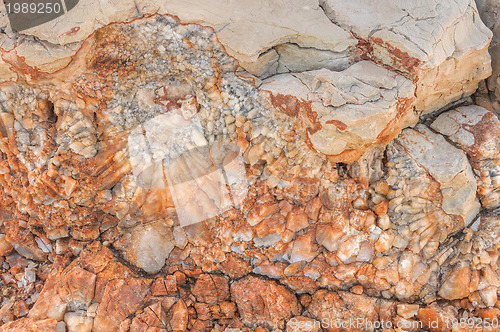 Image of Detail of dolomite, calcite stone surface, Vrboska, north of Croatia