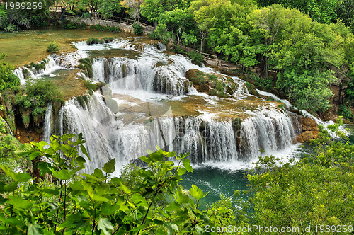 Image of Krka river waterfalls in the Krka National Park, Roski Slap, Croatia