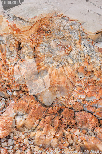 Image of Detail of dolomite, calcite stone surface, Vrboska, north of Croatia