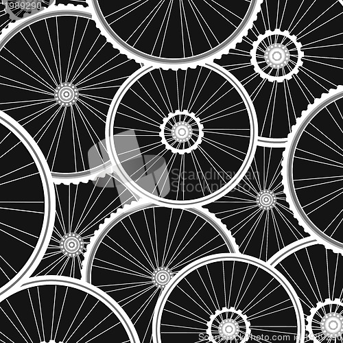 Image of bicycle wheels pattern - sports background