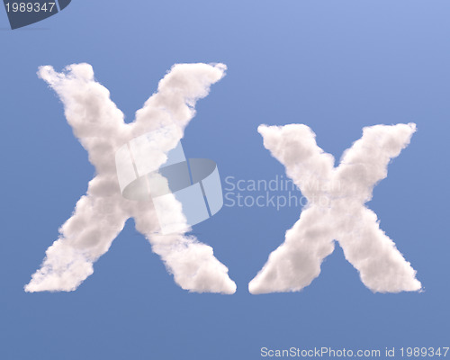 Image of Letter X cloud shape