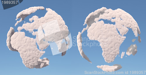 Image of Cloud globe, Europe and africa