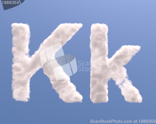 Image of Letter K cloud shape