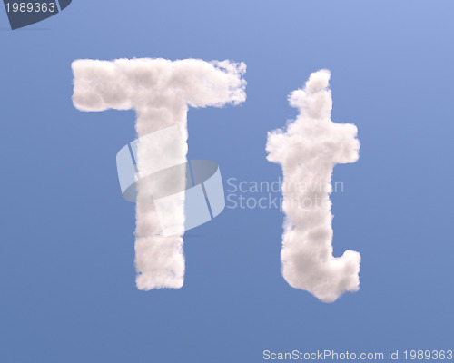 Image of Letter T cloud shape