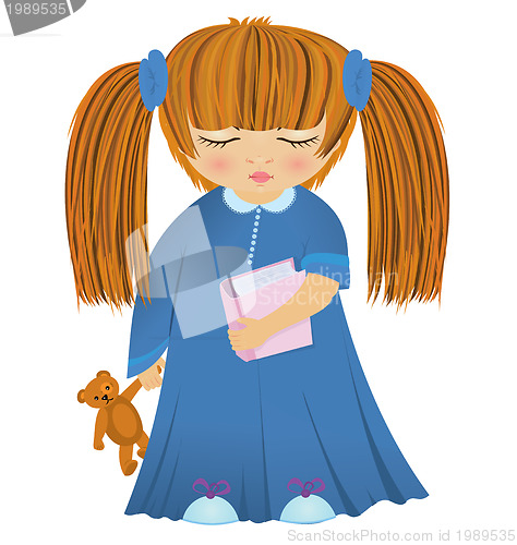 Image of Cartoon sleepy girl 