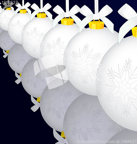 Image of Christmas balls in row 