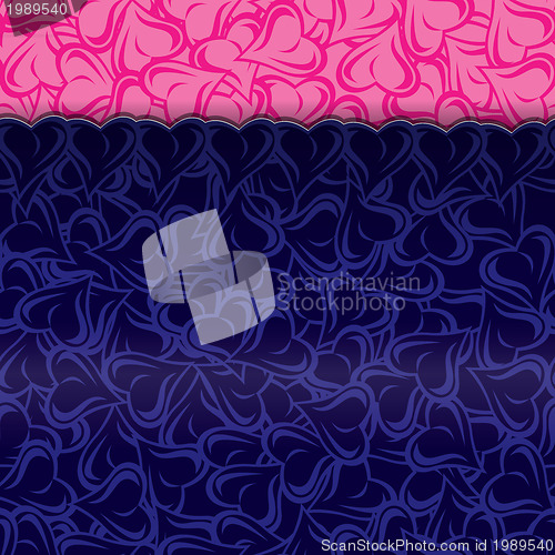 Image of Blue and pink heart paper 