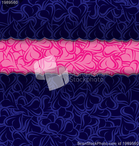 Image of Blue and pink heart card 