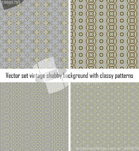 Image of Set vintage shabby background with classy patterns