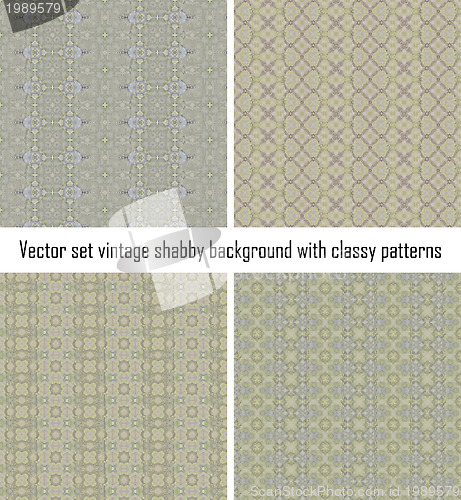 Image of Set vintage shabby background with classy patterns