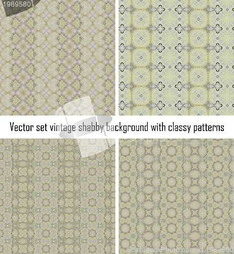 Image of Set vintage shabby background with classy patterns