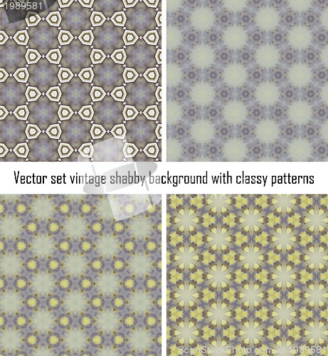 Image of Set vintage shabby background with classy patterns