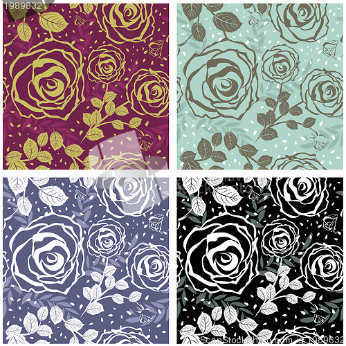 Image of Floral Seamless Color Set