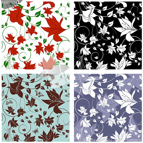 Image of Floral Seamless Color Set