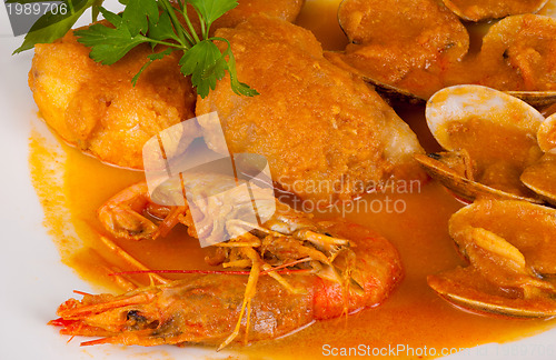 Image of Hake and seafood in cider sauce