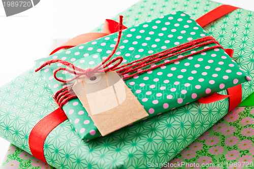 Image of Wrapped gifts with tag