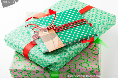 Image of Wrapped gifts with tag