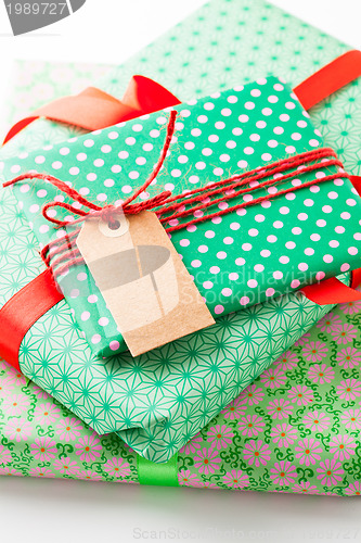 Image of Wrapped gifts with tag