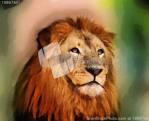 Image of Royal King Lion Portrait Painting