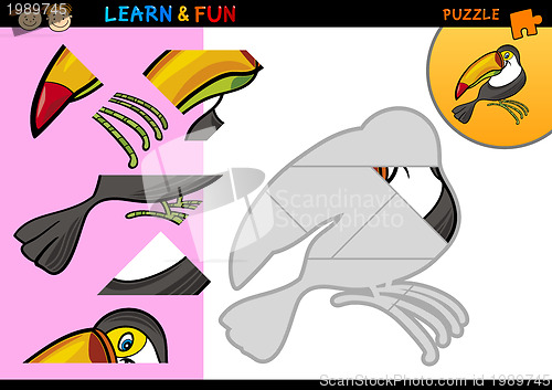 Image of Cartoon toucan puzzle game