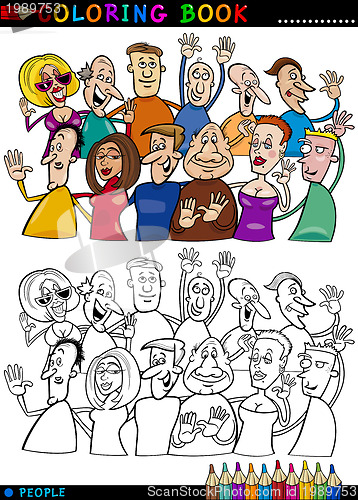 Image of Happy People group for coloring