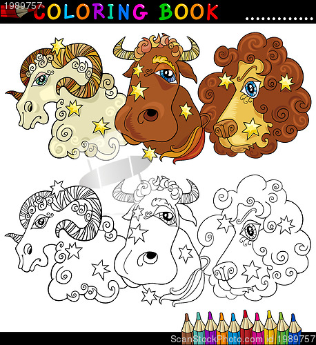 Image of Fantasy animals characters for coloring