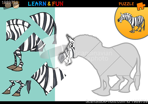 Image of Cartoon zebra puzzle game