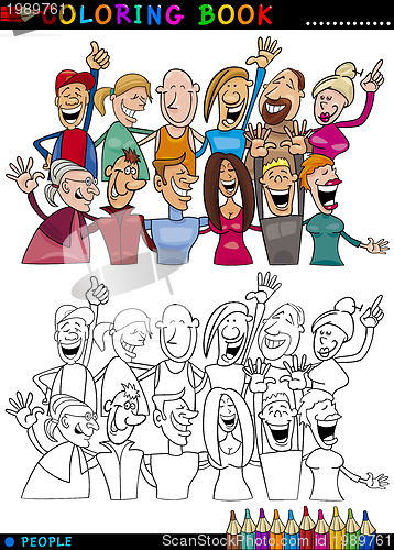 Image of Happy People group for coloring