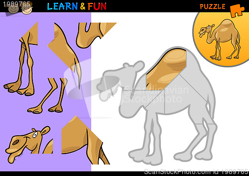 Image of Cartoon dromedary camel puzzle game