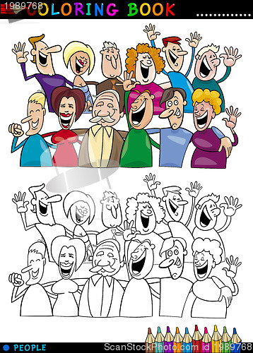 Image of Happy People group for coloring