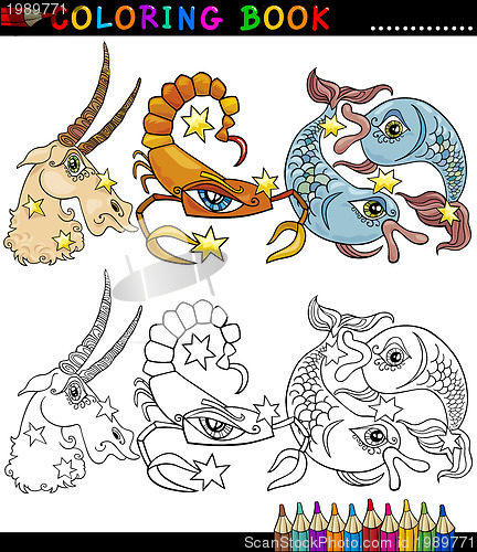 Image of Fantasy animals characters for coloring