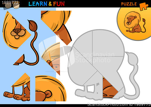 Image of Cartoon lion puzzle game