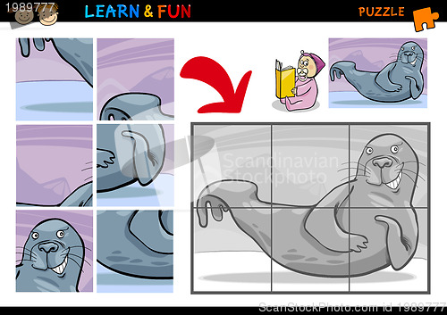 Image of Cartoon seal puzzle game