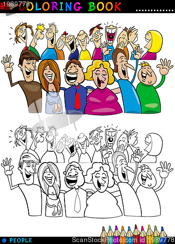 Image of Happy People group for coloring