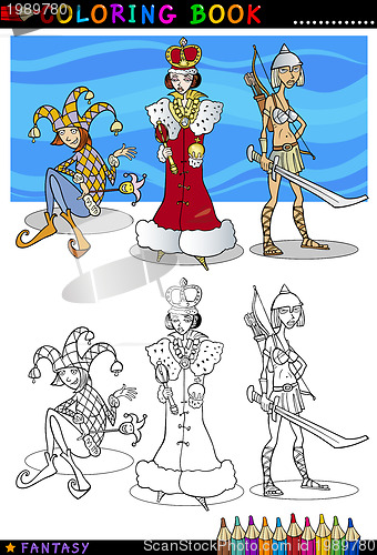 Image of Fantasy characters for coloring