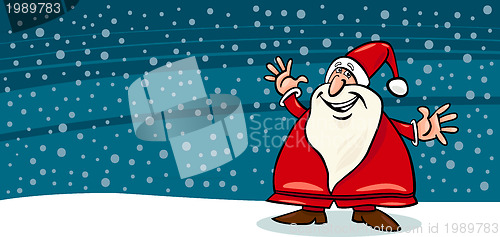 Image of happy Santa Claus cartoon card