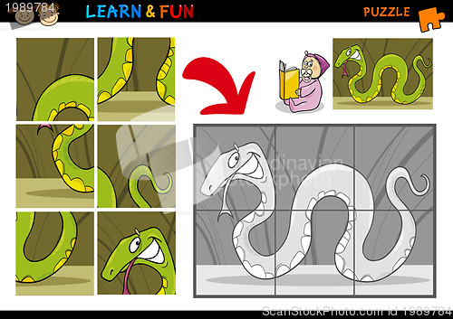 Image of Cartoon snake puzzle game