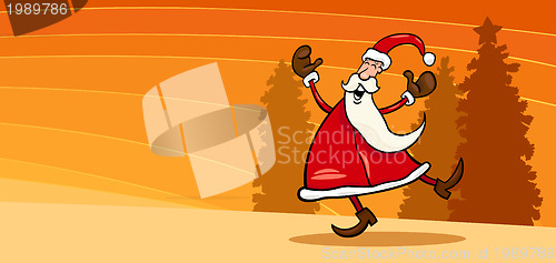 Image of happy Santa Claus cartoon card