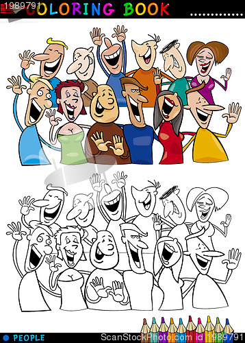 Image of Happy People group for coloring