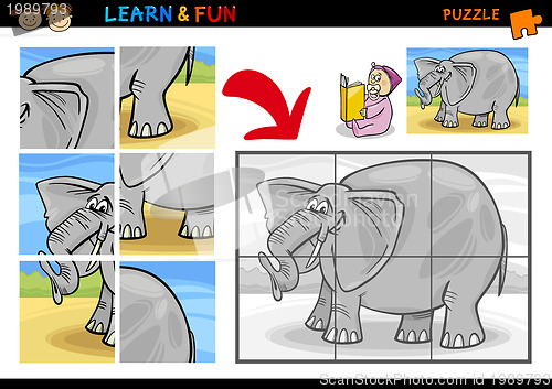 Image of Cartoon elephant puzzle game