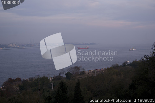 Image of Bosporus with two banks shown