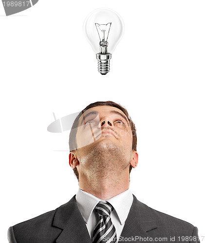 Image of Businessman Looking Upwards