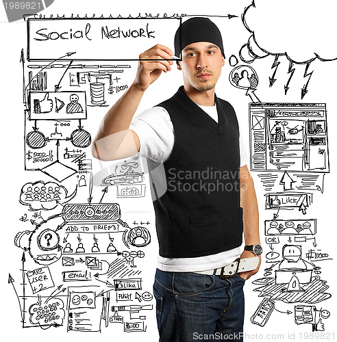Image of Business Man Writing Something