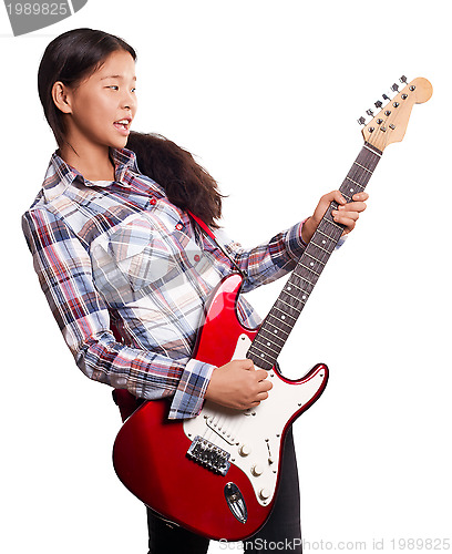 Image of Asian Girl With Guitar