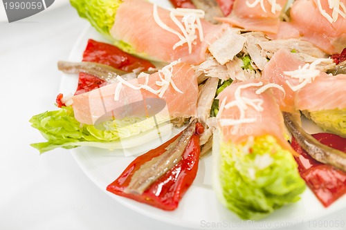 Image of food salmon anchovy salad